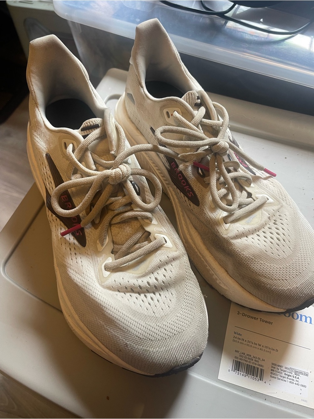 Brooks Women’s Ghost 16 Neutral Running Shoes in Off-White with Pink Accents